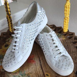 Michael Kors Lisa Mesh Sneakers Studded with Rhinestones & No Tie Straps -Size 7